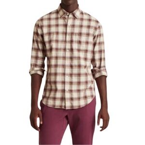 BONOBOS Plaid Cotton Long Sleeve Button Down Shirts in Medium Short